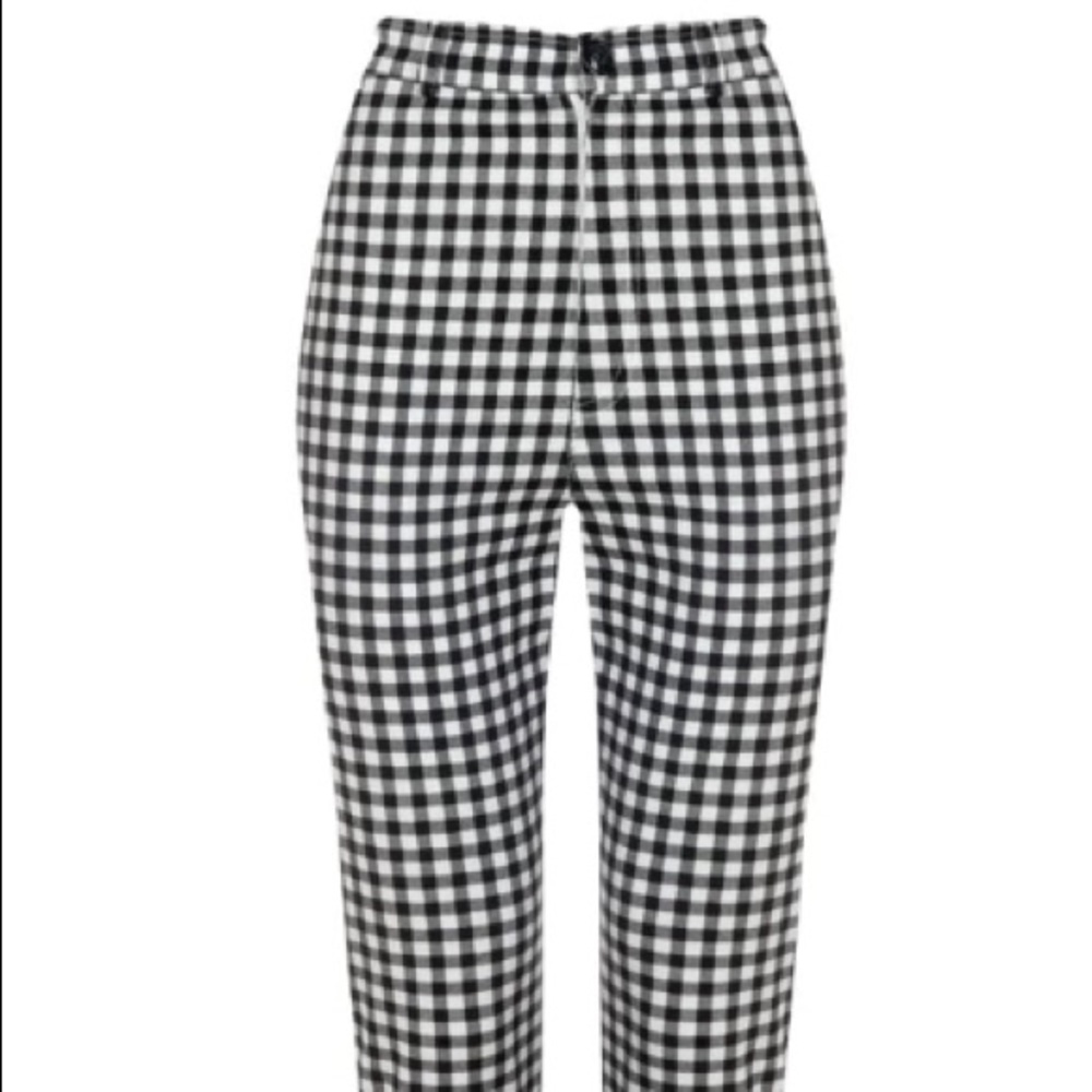 Collectif black and white cigarette gingham pants